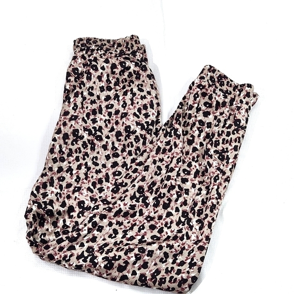 ZARA Leopard print high Waist Satin Jogging pants - Picture 7 of 9